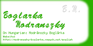 boglarka modranszky business card