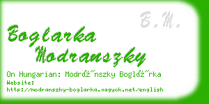 boglarka modranszky business card
